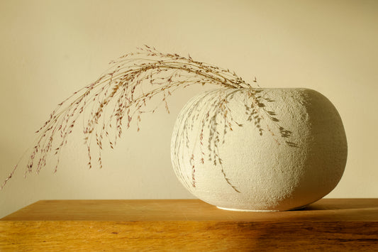 Bolle vaas - Grof wit