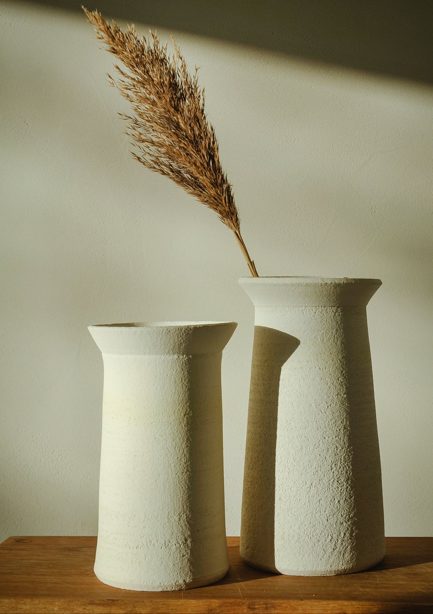 Hoge vaas - Grof wit