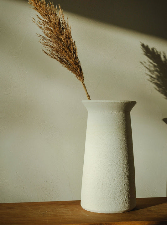Hoge vaas - Grof wit